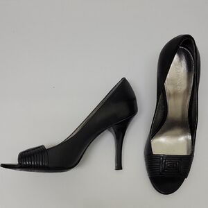 Calvin Klein Black Open Toe Heels